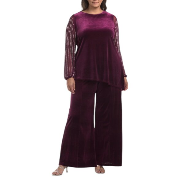 NEW MARINA Plus Velvet Pantsuit - Picture 1 of 2